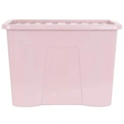 B&M Storage Box With Lid 80L - Dusty Pink -Home Discount Store 391383 dusty pink 80l storage box and lid