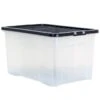 B&M Large Clear Storage Box With Lid 60L - Black -Home Discount Store 391386 clear 60 litre box with lid black 2