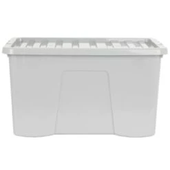 B&M Storage Box With Lid 60L - Grey -Home Discount Store 391387 grey 60l storage box 4