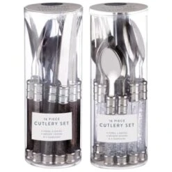 Simply Everyday Bubble Cutlery Set 16pc - Charcoal -Home Discount Store 392130 16 piece cutlery set clear