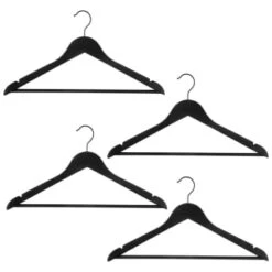 B&M Matt Black Wooden Hangers 4pk -Home Discount Store 392148 4pk matte black wooden hangers 2