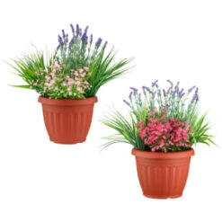 Bloom Flowers In Large Planter - Light Pink -Home Discount Store 392831 flowers in large planter group