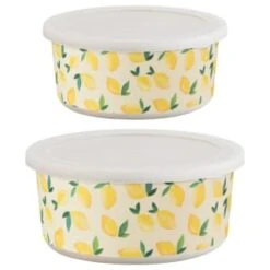 B&M Round Tubs 2pk - Lemons -Home Discount Store 392928 2pk reuse and repurpose round tubs lemon 6