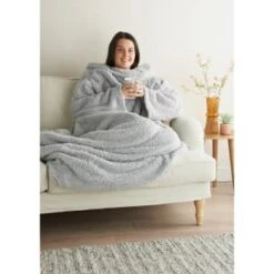 Home Essentials Teddy TV Blanket - Silver -Home Discount Store 393423 home essentials teddy tv blanket silver