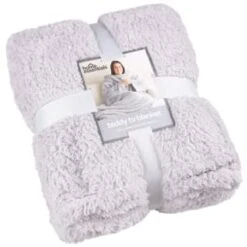 Home Essentials Teddy TV Blanket - Silver