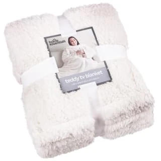 Home Essentials Teddy TV Blanket - Cream 3 Home Essentials Teddy TV Blanket - Cream