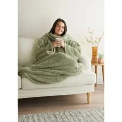 Home Essentials Teddy TV Blanket - Sage -Home Discount Store 393430 home essentials teddy tv blanket sage