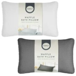 Simply Everyday Waffle Bath Pillow - Grey -Home Discount Store 394038 waffle bath pillow