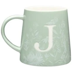 B&M Floral Alphabet Mug (Assorted) -Home Discount Store 394397 floral alphabet mug green j