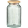 B&M Large Ribbed Glass Jar With Wooden Lid -Home Discount Store 394426 ribbed glass jar with wooden lid large 2