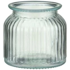 B&M Small Ribbed Glass Jar With Wooden Lid -Home Discount Store 394427 ribbed glass jar with wooden lid small 3