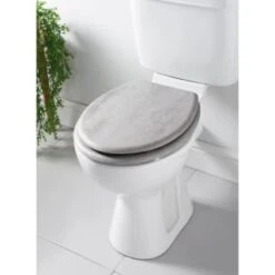 B&M Light Grey Slate Toilet Seat