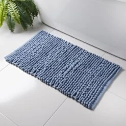 Retreat Knitted Bath Mat 50 X 80cm - Blue
