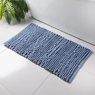 Retreat Knitted Bath Mat 50 X 80cm - Blue 3 Retreat Knitted Bath Mat 50 X 80cm - Blue