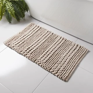 Retreat Knitted Bath Mat 50 X 80cm - Biscuit 3 Retreat Knitted Bath Mat 50 X 80cm - Biscuit