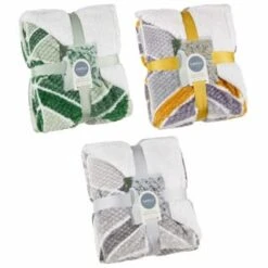 B&M Simply Geo Waffle Throw - Grey -Home Discount Store 394916 394917 394920 simply geo waffle throw group 1