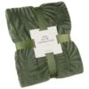 Large Leaf Embossed Green Throw -Home Discount Store 394947 large leaf embossed green throw