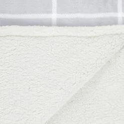 Winston Grey Check Sherpa Throw -Home Discount Store 394978 winston grey check sherpa throw 2