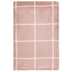 Winston Blush Sherpa Check Throw -Home Discount Store 394980 winston check throw blush 3