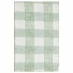 Simply Sage & Gingham Polar Fleece Throw 2pk -Home Discount Store 395026 simply super soft throws 2pk sage gingham 2