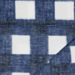 Simply Navy & Gingham Polar Fleece Throw 2pk -Home Discount Store 395029 simply super soft throws 2pk navy gingham 4