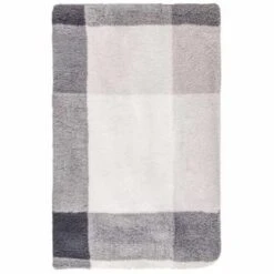 Grey Check Sherpa Throw -Home Discount Store 395038 highland check sherpa throw 4