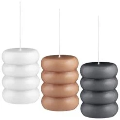 B&M Ribbed Pillar Candle - Brown -Home Discount Store 395415 shaped pillar candle