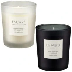 B&M Escape Scented Candle - Mandarin & Lemon & Pink Grapefruit -Home Discount Store 395420 395422 small candle group