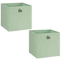 Lokken Cord Storage Cubes 2pk - Sage -Home Discount Store 395812 2pk lokken storage cubes sage 4