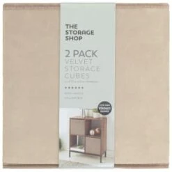 Lokken Velvet Storage Cubes 2pk - Mushroom -Home Discount Store 395837 2pk velvet lokken storage cubes mushroom