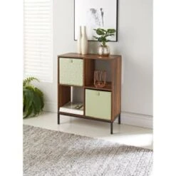 Lokken Printed Storage Cubes 2pk - Sage Diamond -Home Discount Store 395843 2pk printed lokken storage cubes sage diamond