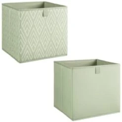 Lokken Printed Storage Cubes 2pk - Sage Diamond -Home Discount Store 395843 2pk printed lokken storage cubes sage diamond 3