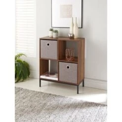 Lokken Linen Storage Cubes 2pk - Grey -Home Discount Store 395851 2pk linen lokken storage cubes grey