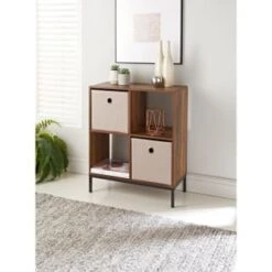 Lokken Linen Storage Cubes 2pk - Natural -Home Discount Store 395852 2pk linen lokken storage cubes natural