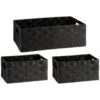 B&M Caen Set Of 3 Paper Rope Baskets - Black -Home Discount Store 395869 caen set of 3 paper rope baskets black 2