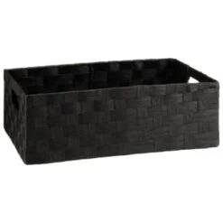 B&M Caen Set Of 3 Paper Rope Baskets - Black -Home Discount Store 395869 caen set of 3 paper rope baskets black 3
