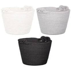 B&M Cara Rope Basket With Handle - Grey -Home Discount Store 395880 cara rope basket with handle main