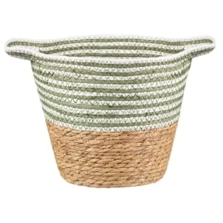 B&M Stripe Top Basket With Handle - Green 3 B&M Stripe Top Basket With Handle - Green