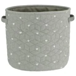 B&M Heart Fabric Basket - Grey