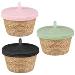 B&M Kendall Basket With Lid - Black -Home Discount Store 395974 395975 395976 kendall basket with lid group