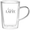 B&M Printed Double Wall Glass Latte Mug 1 B&M Printed Double Wall Glass Latte Mug -Home Discount Store 396480 printed double wall glass latte mug love a latte