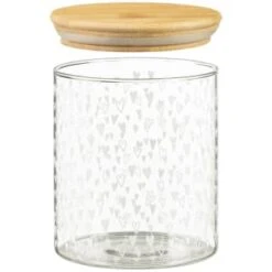 B&M Printed Glass Bamboo Storage Jars 3pc -Home Discount Store 396485 3pk printed glass bamboo storage jars 4