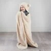Simply Kids Hooded Sherpa Blanket - Natural -Home Discount Store 400212 simply kids hooded sherpa blanket natural