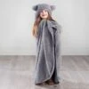 Simply Kids Hooded Sherpa Blanket - Grey -Home Discount Store 400213 simply kids hooded sherpa blanket grey