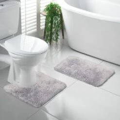 Grey- Tufted Bath Mat -Home Discount Store 400281 400286 tufted bath and ped mat grey 2 1